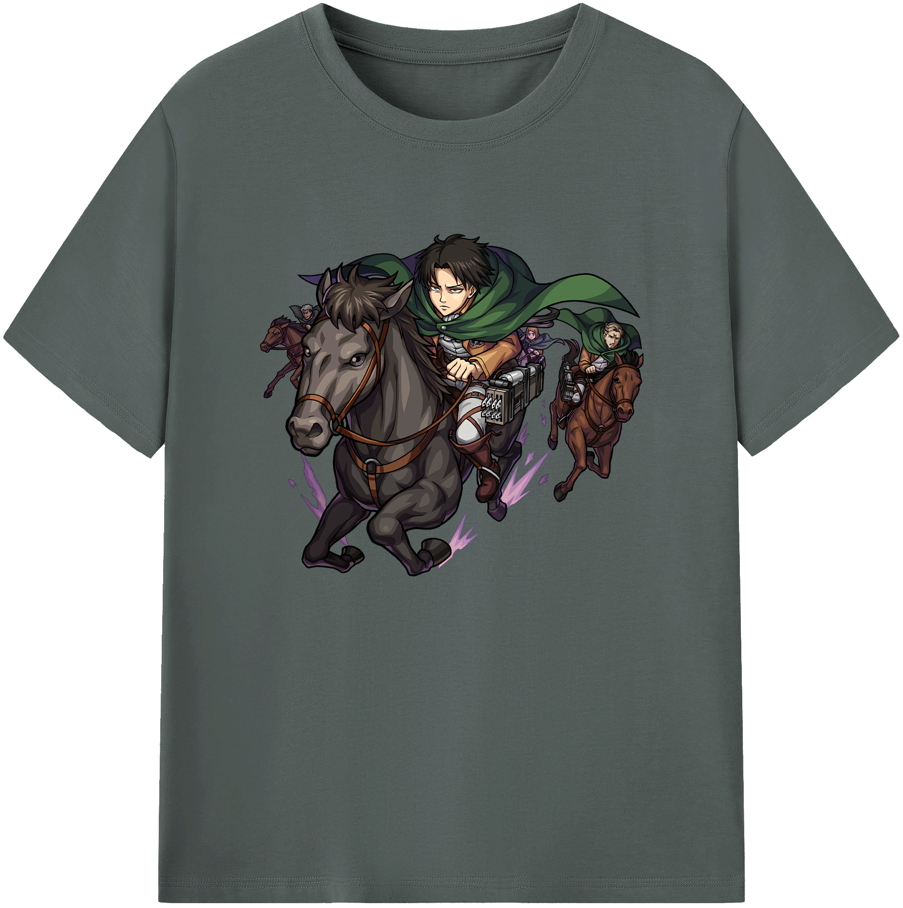 （画像用） 進撃の巨人 リヴァイ·アッカーマン Attack on Titan Levi Ackerman 綿100％ メンズ半袖Tシャツ｜肌触りやわらか＆通気性